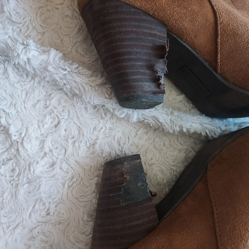 Report Moriah Brown Ankle Booties with Fringe Tassel Side Zipper 7 Fall Time